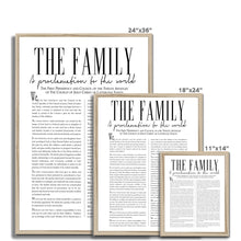 Load image into Gallery viewer, Family Proclamation Framed Print