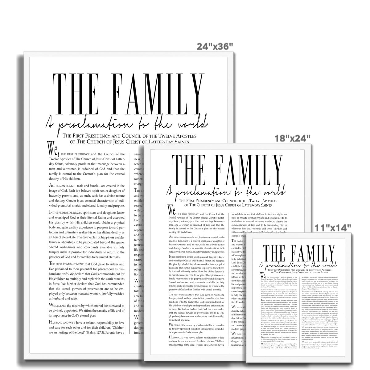 Family Proclamation Framed Print