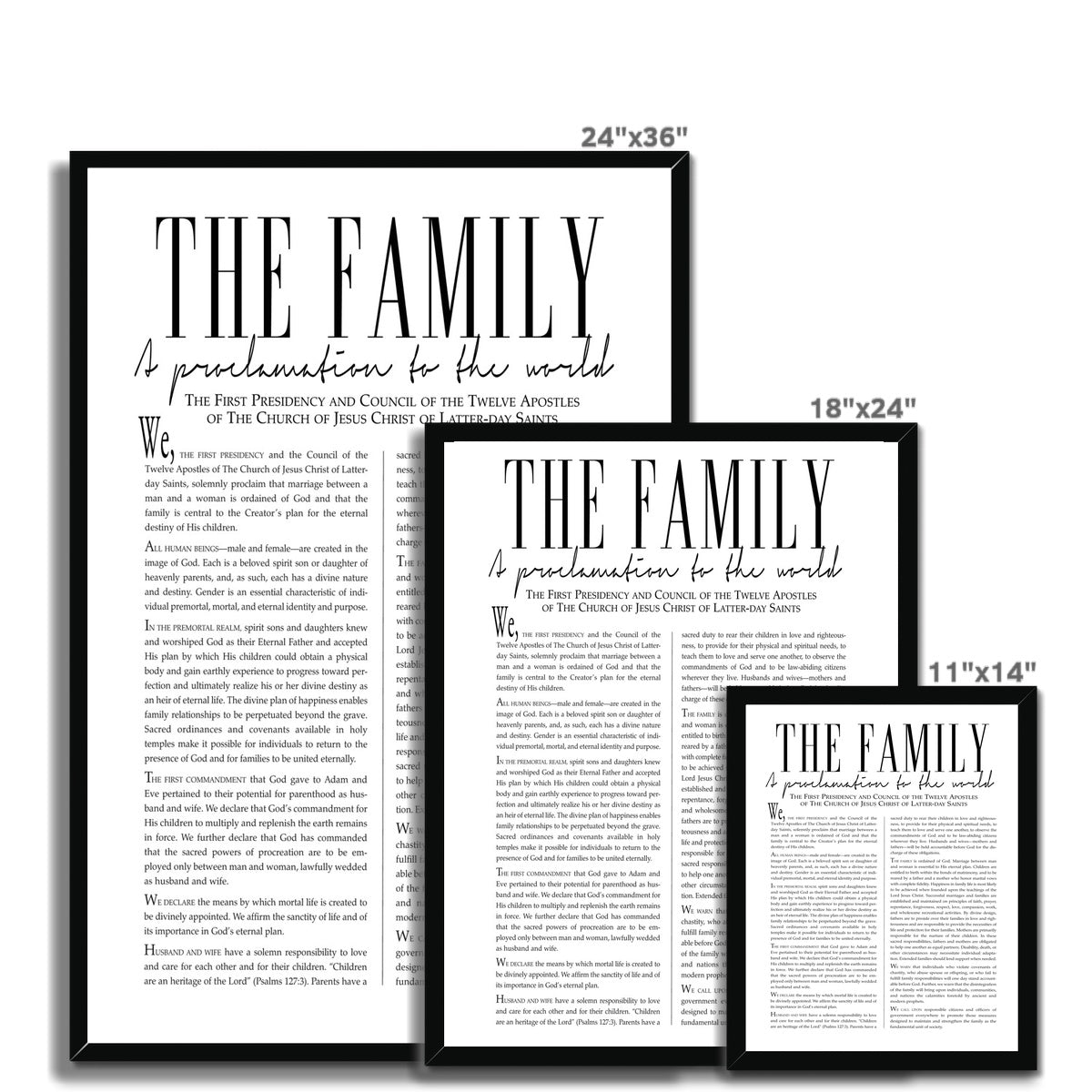 Family Proclamation Framed Print