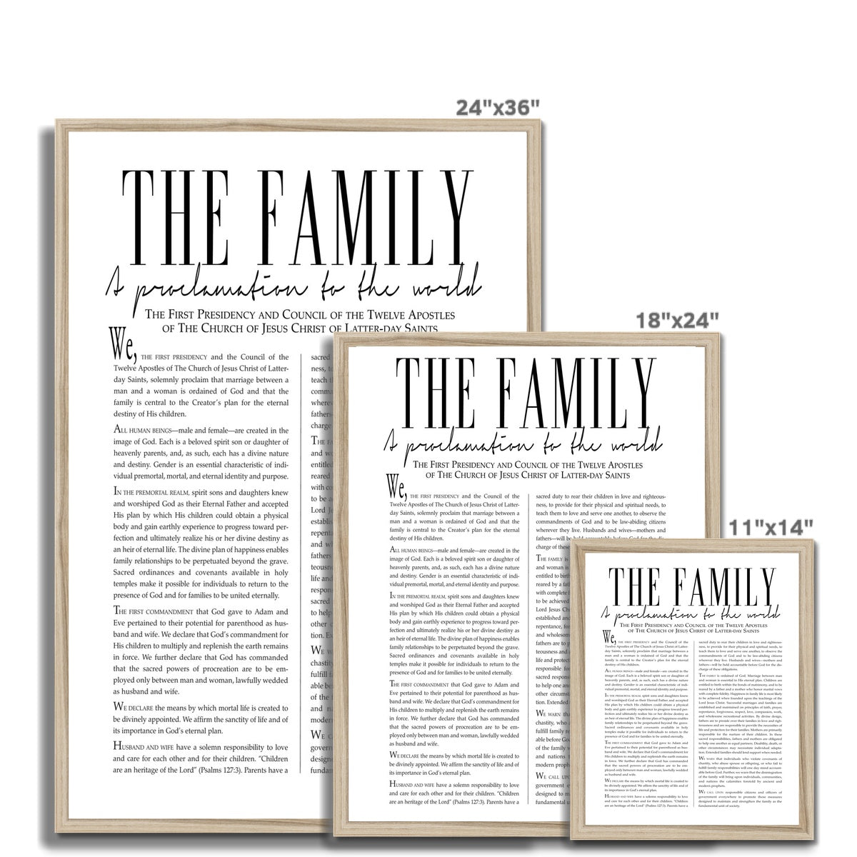 Family Proclamation Framed Print