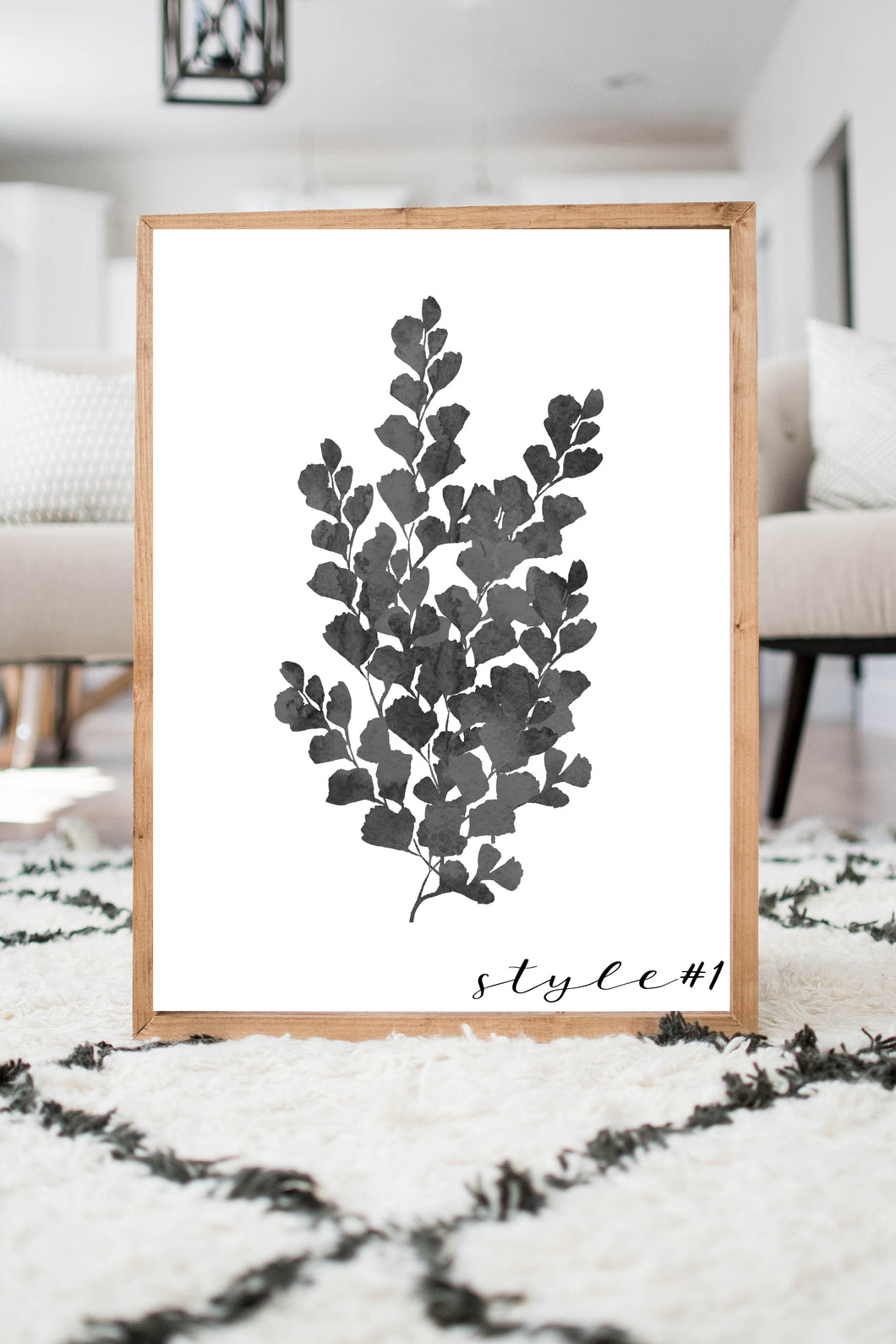  Black and White Fern Style 1
