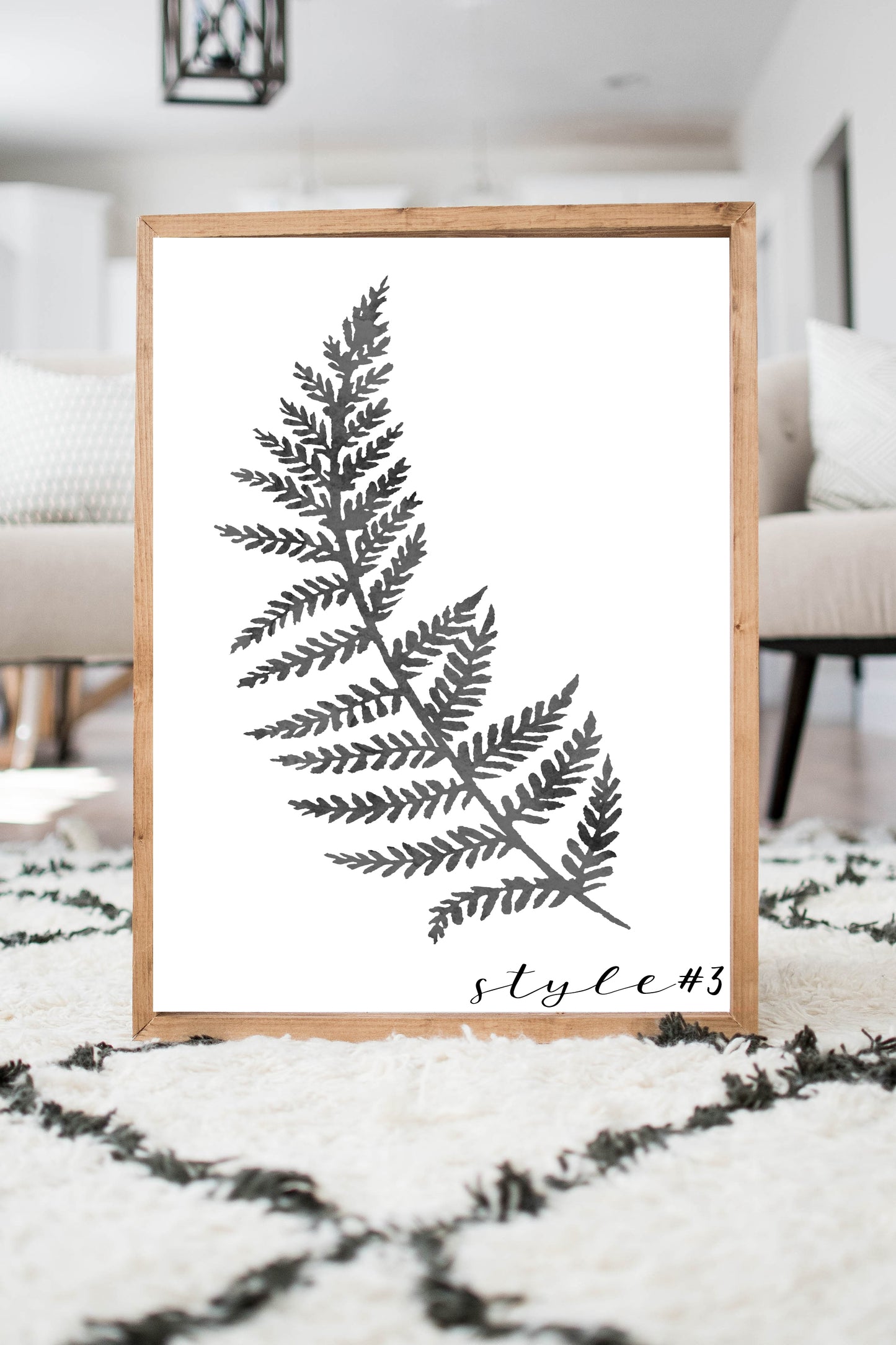  Black and White Fern Style 3